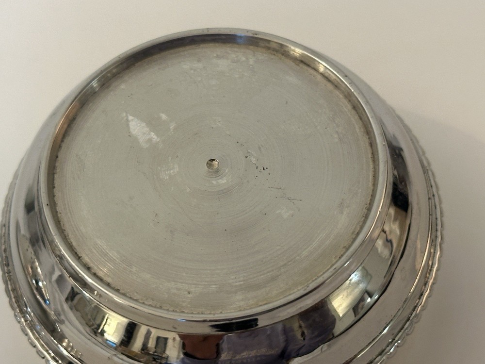 Vintage Weighted Silver Plated Tea Strainer 2 Piece Beaded Edge Bakelite Handle