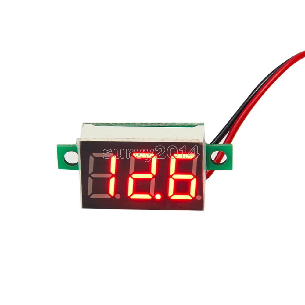 2 Wire 3-Digital 0.36 inch 4V~30V Red Mini LED Panel Voltmeter Voltage Meter