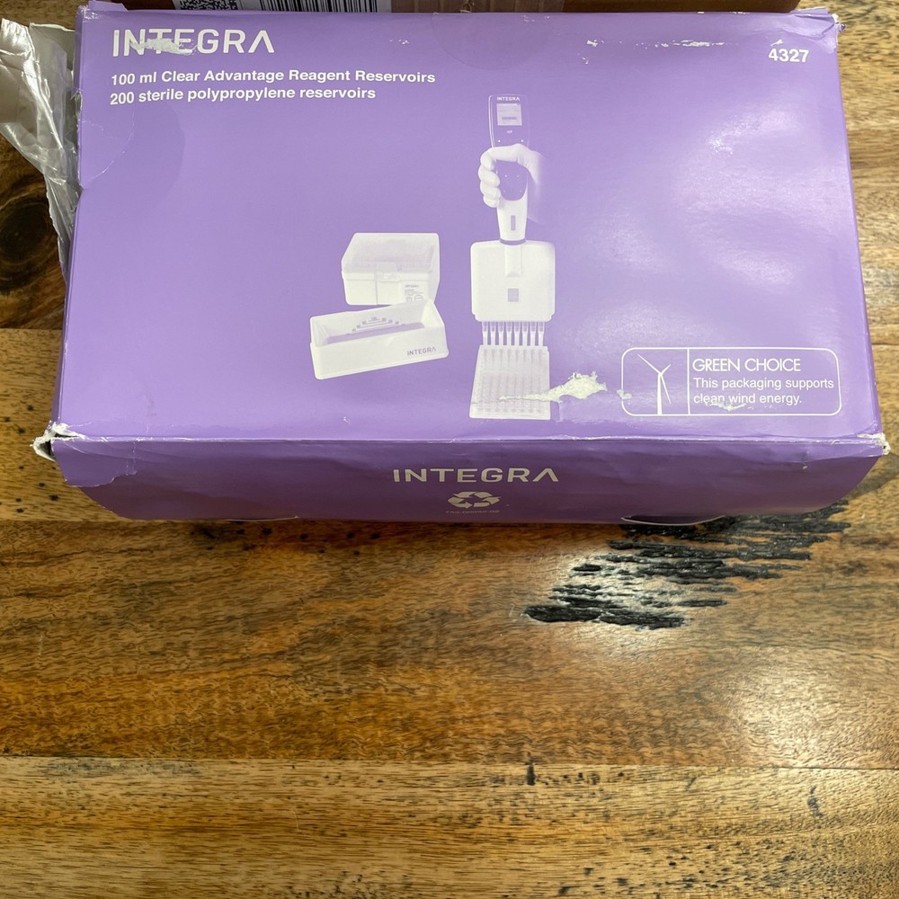 INTEGRA 100 ml Polypropylene Multichannel Reagent Reservoir Base + 200 Inserts
