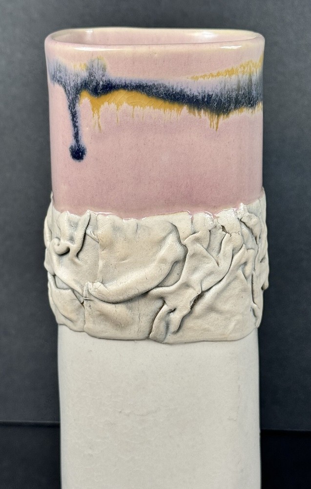90s Style Signed Pottery Vase