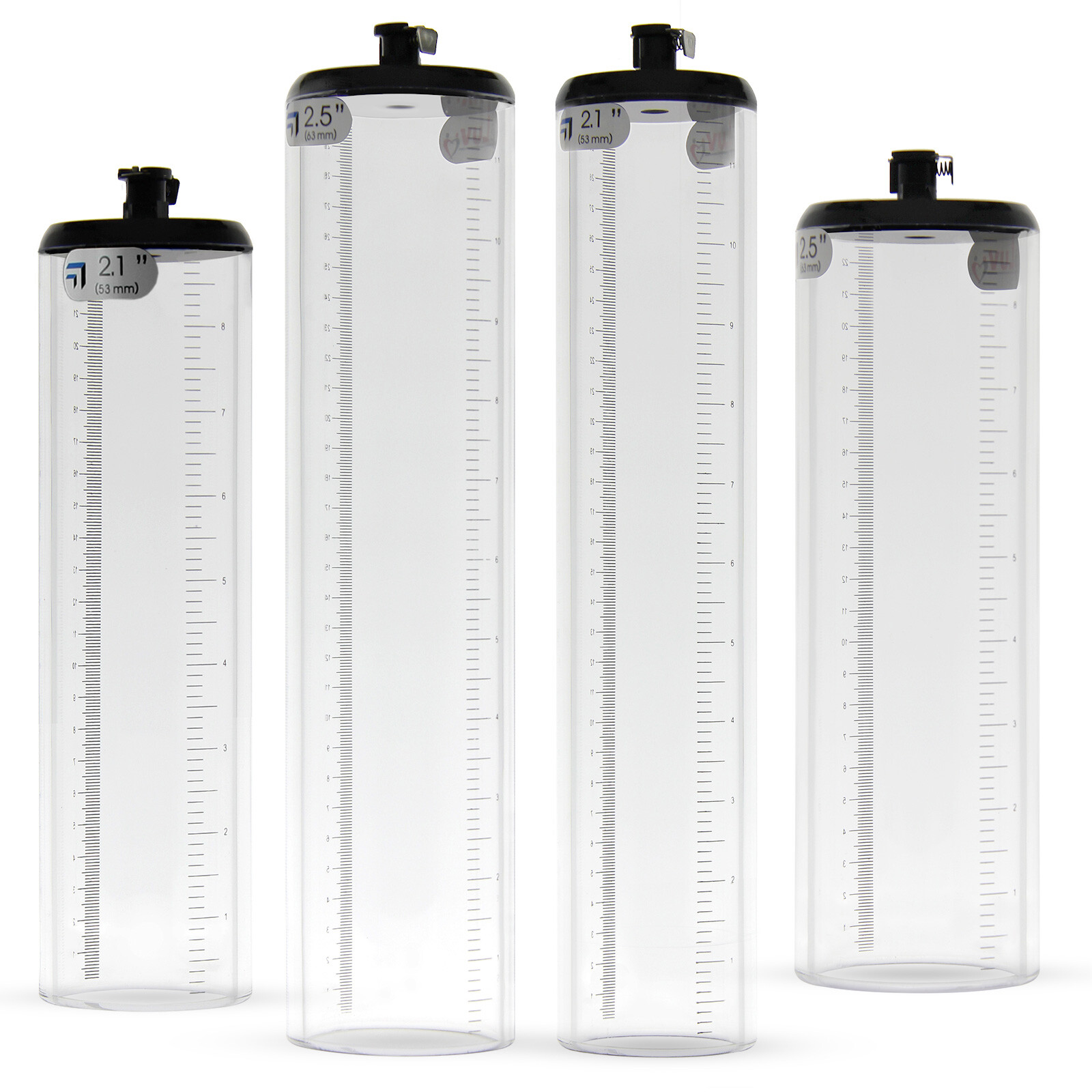 LeLuv EYRO Thick Walled Penis Cylinders No Flange Untapered with Female Fitting