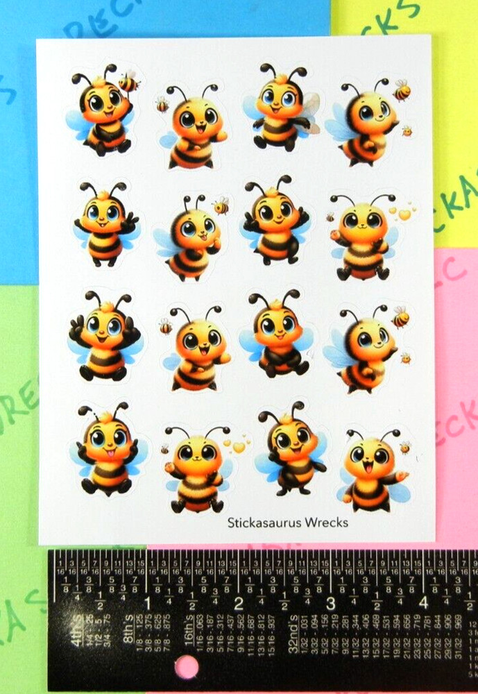 Cute Bumble Bees Sticker Sheet