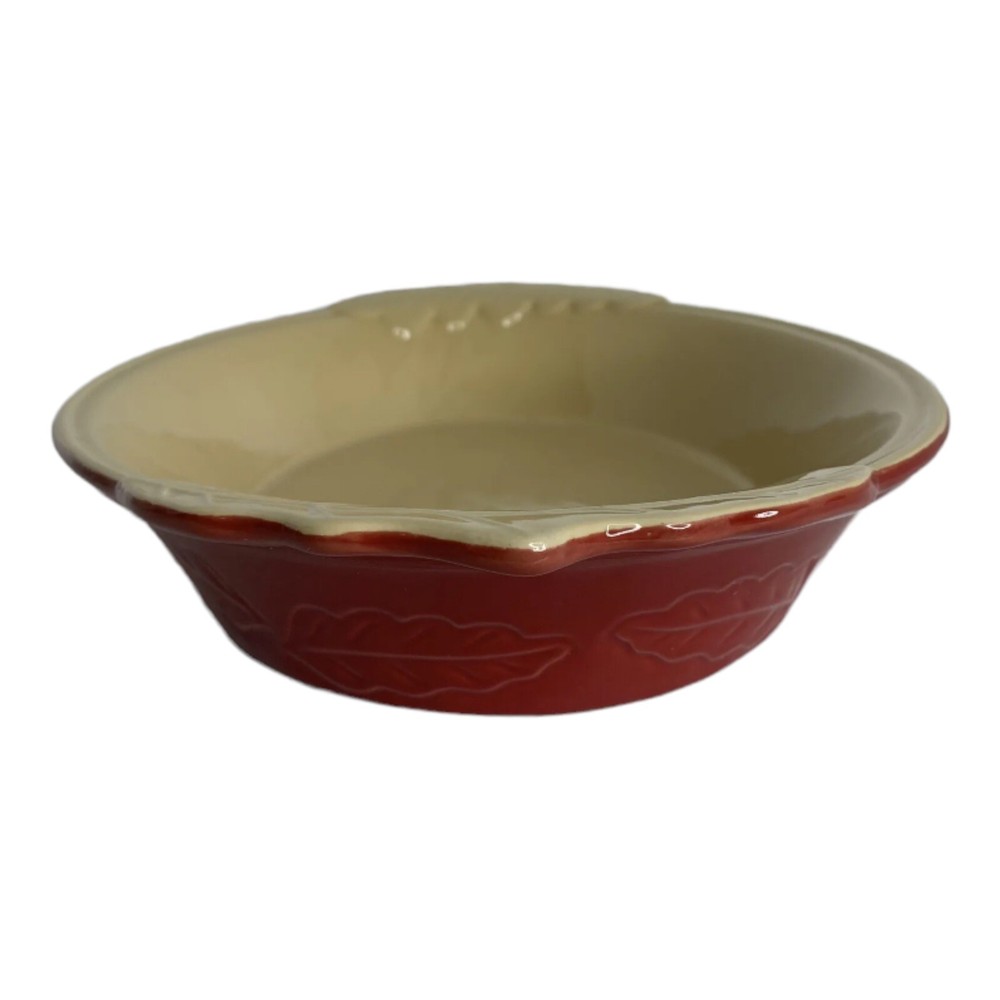 Nantucket 14" Oval Casserole Serving Dish with Handles Leaf Pattern Autumn Fall
