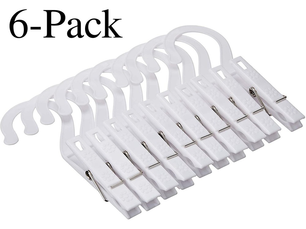 Fox Run Set of 10 Plastic Laundry Hooks (6-Pack)