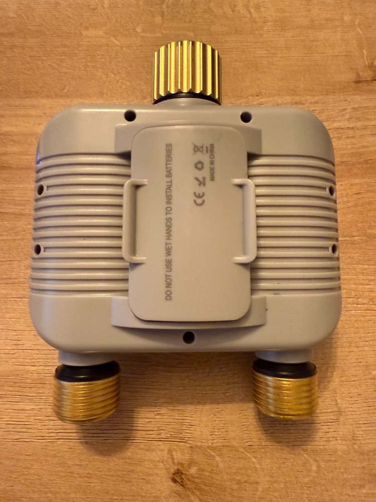 2 Zone Sprinkler Timer with Brass Inlet & Outlet, Programmable Water Timer - USA