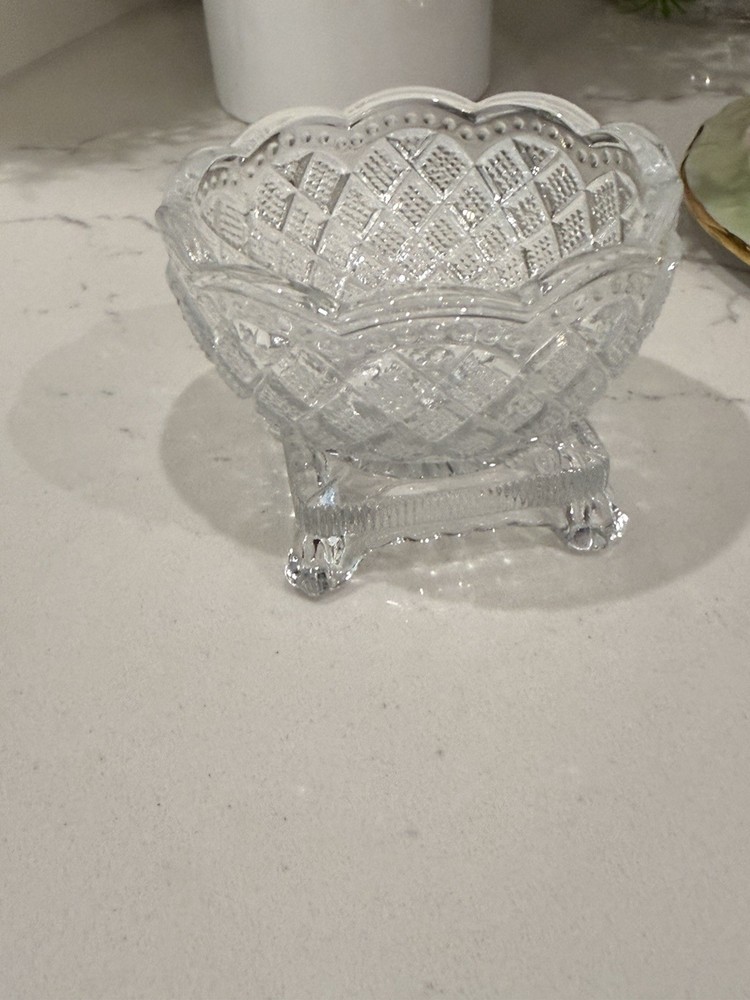 Fostoria Glass Crystal Open Footed Master Salt Cellar