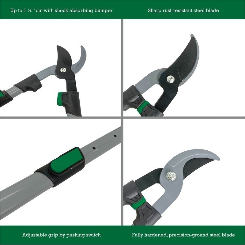 Extendable 38in Bypass Lopper Steel Handle Adjustable Tree Pruner Garden Tool US