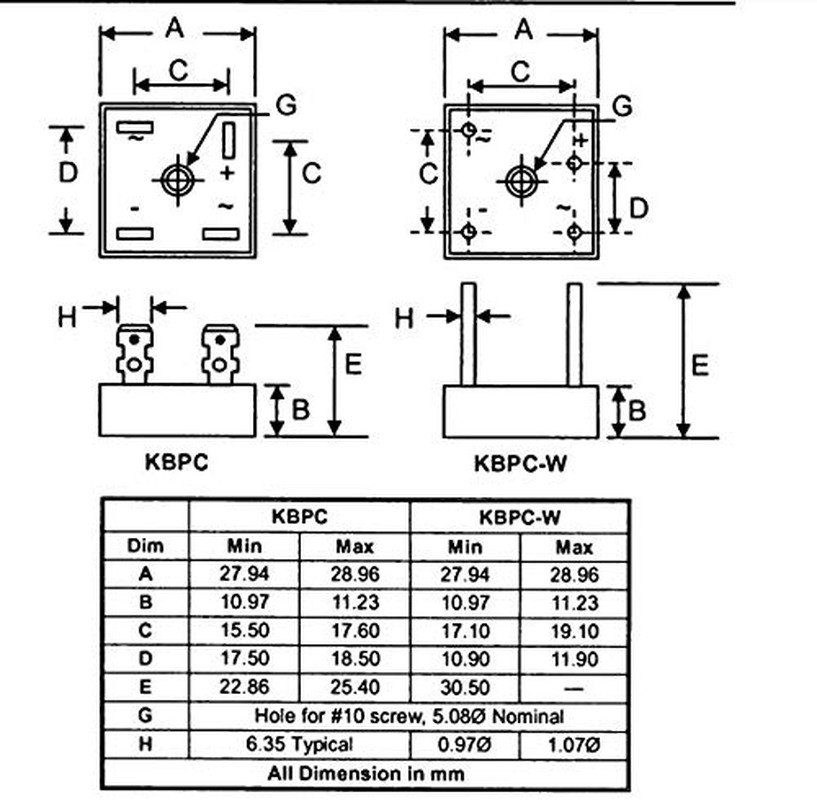 5Pcs KBPC2504 2504 Bridge Rectifier Diode, Single Phase,Full Wave 25 Amp 400 Vol