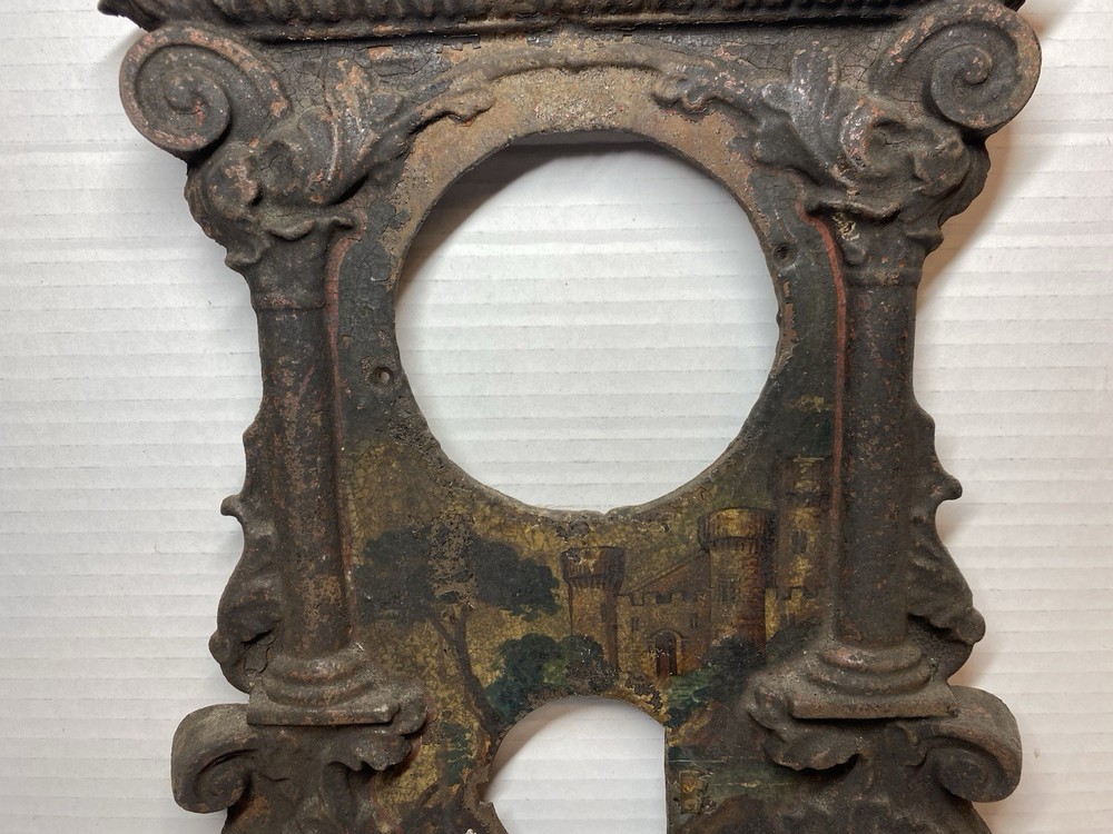 Vintage Cast Iron Mantle Clock Face
