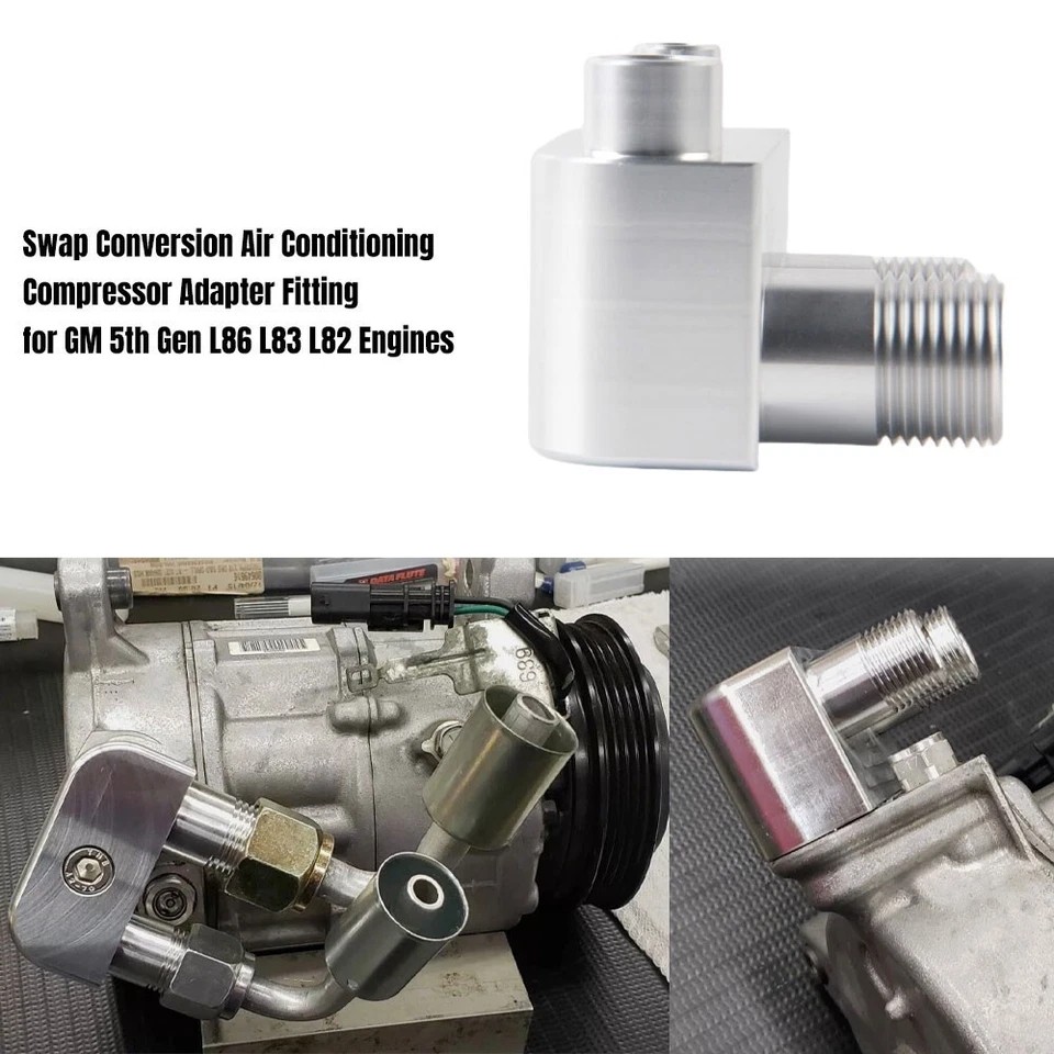 Engine Conversion A/C Line Compressor Hose Adapter Fitting For GM Gen V L86 L82