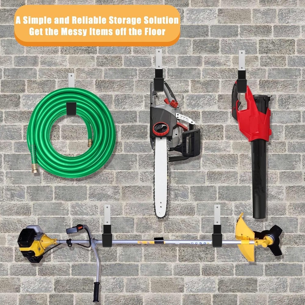 Heavy Duty Utility Hooks - Wall Mount 2 Small & 2Medium, Silver and Black