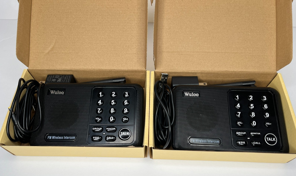 Wuloo Wireless Home Intercom System - 2 Pack Multichannel W666-P2 - Black