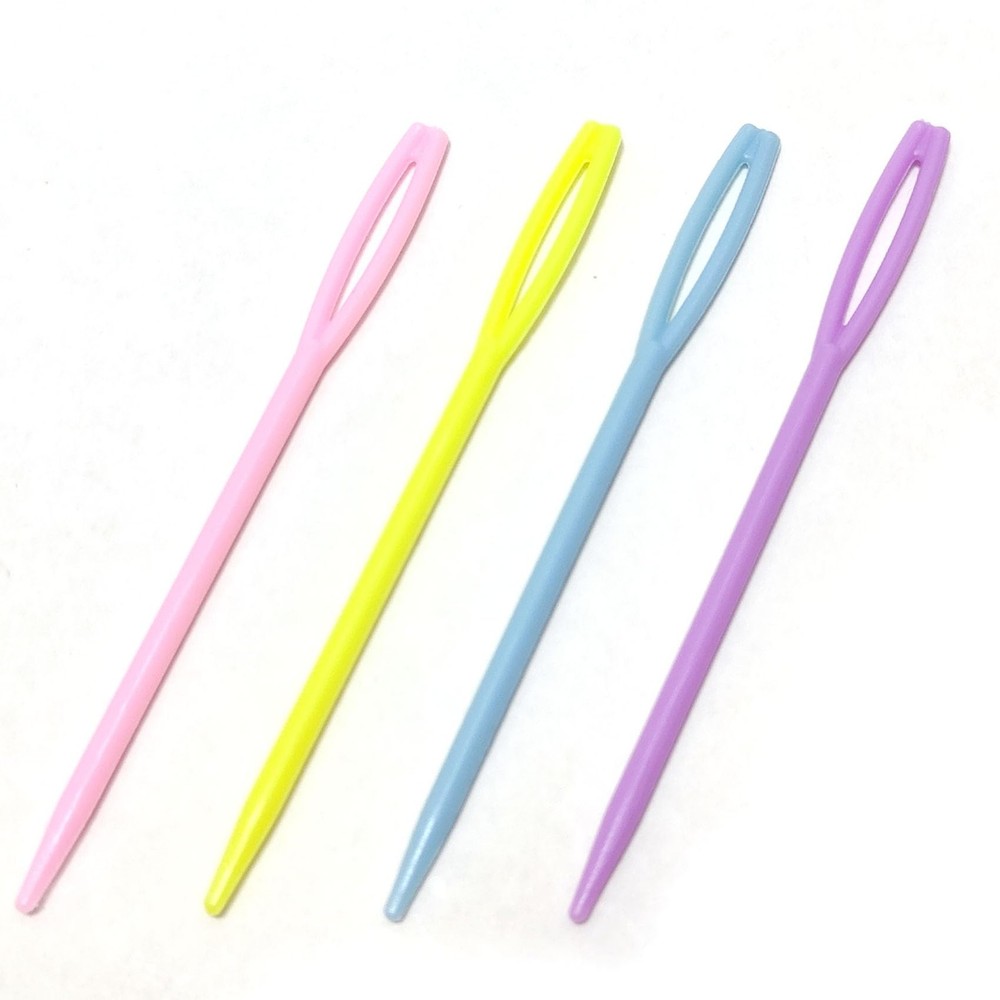 52Pcs 2.7 "Large Eye Plastic Sewing Needles,Learning inches, multicolor