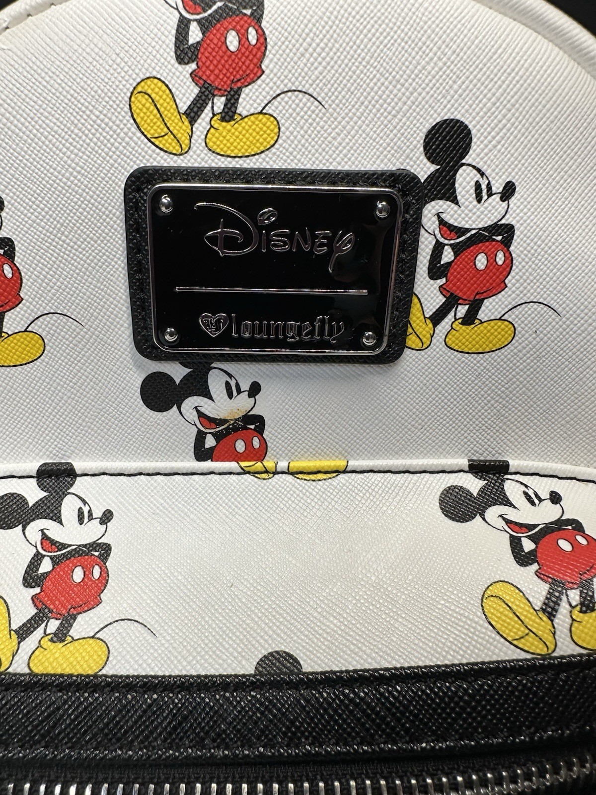 Loungefly Disney Classic Mickey Mouse Mini Backpack White Red Adjustable Straps