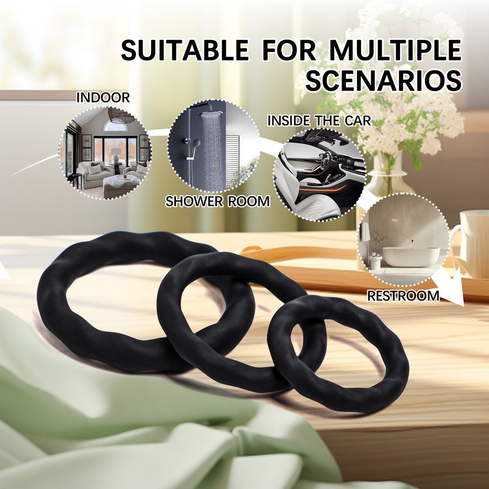 3PCS Penis Cock Ring Super Soft Stretchy Silicone Stay Hard Delayed Ejaculation