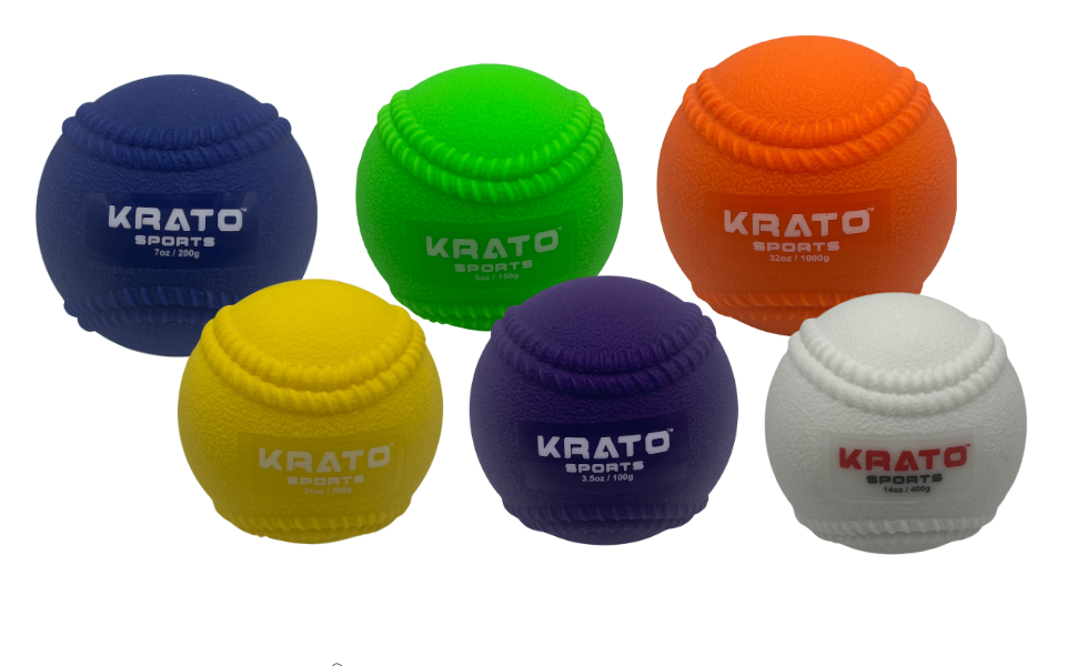 Plyo Weighted Ball Set W/ Seams | Baseball Throwing & Pitching | Krato Sports