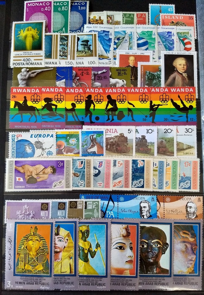 Worldwide Stamp Collection MNH - 100 Full Sets from 60 Different Countries &Gift