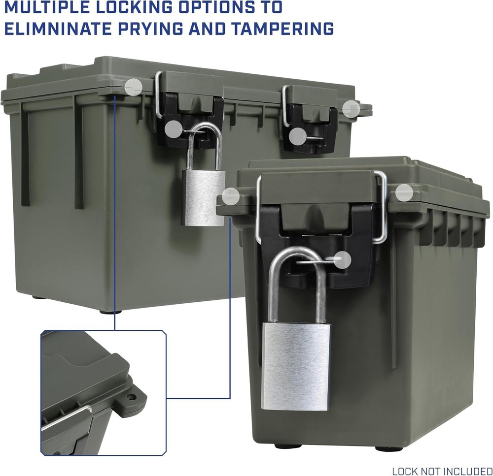 Stackable Storage Bins with Lockable Lids - 2-Pack Water-Resistant Containers