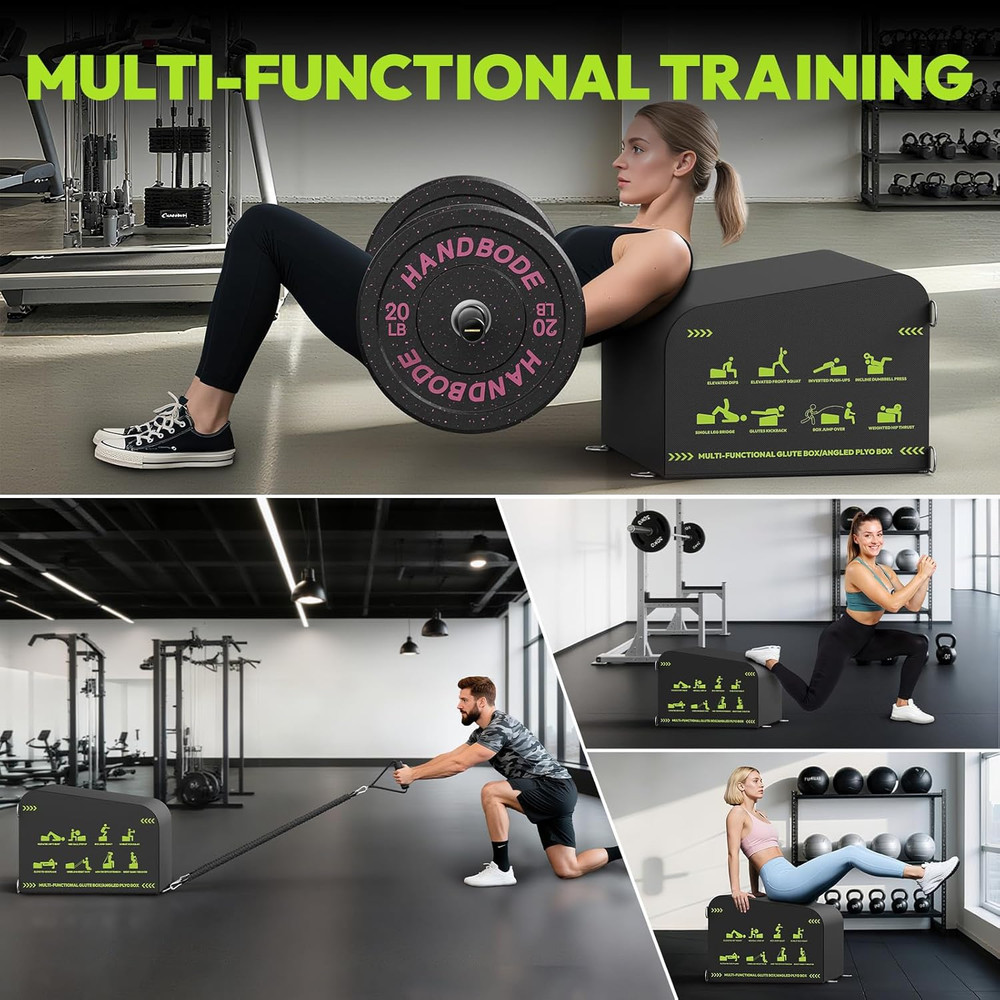 HANDBODE Hip Thrust Bench, Multi-Functional Slip-Free Hip Thrust Machine for Glu