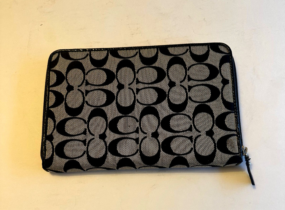 Coach Signature Canvas E-Reader or IPad Mini Tablet Sleeve Zip Case