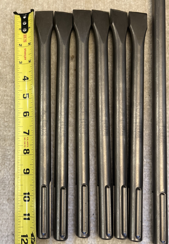 Assorted Bosch Chisel HS1911 HS1912 HS1914 (8 Total Chisels)
