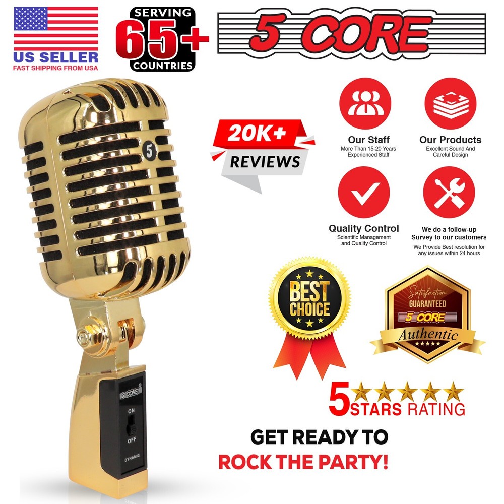 5Core Vintage Microphone Classic Dynamic Professional XLR Studio Retro Style Mic