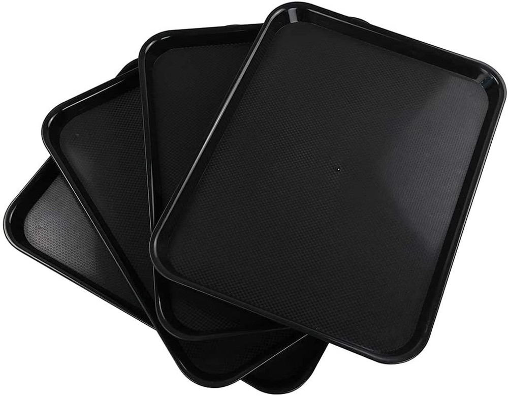 Plastic Rectangular Fast Food Serving Trays, Set of 4