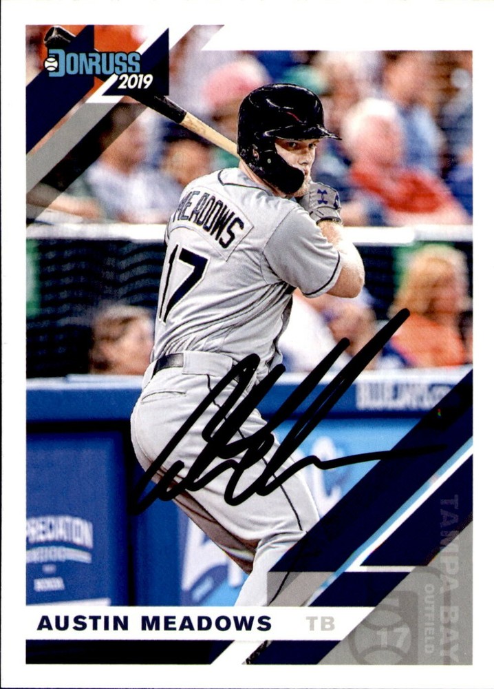 Austin Meadows Signed 2019 Donruss #82 Autographed Rays 58857