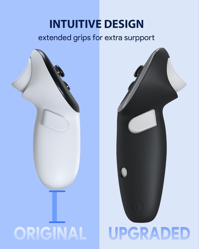 Rechargeable Controller Grips for Quest 3, Charging Covers with 2 Batteries