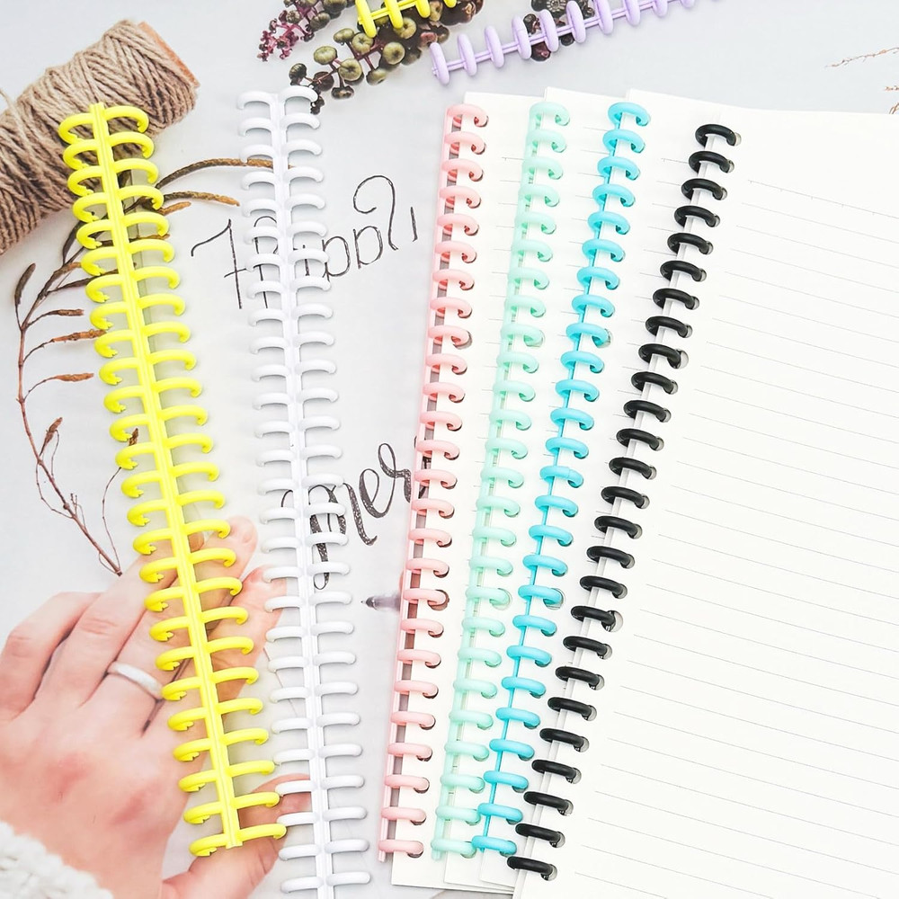 16 PCS Comb Binding Spines, Plastic Spiral Binding Coils, 30 Rings Click Binding