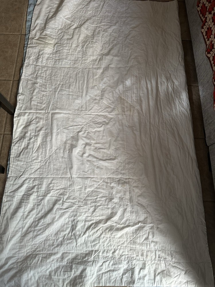 Cutters Handmade patchwork quilt with blue and white fabrics