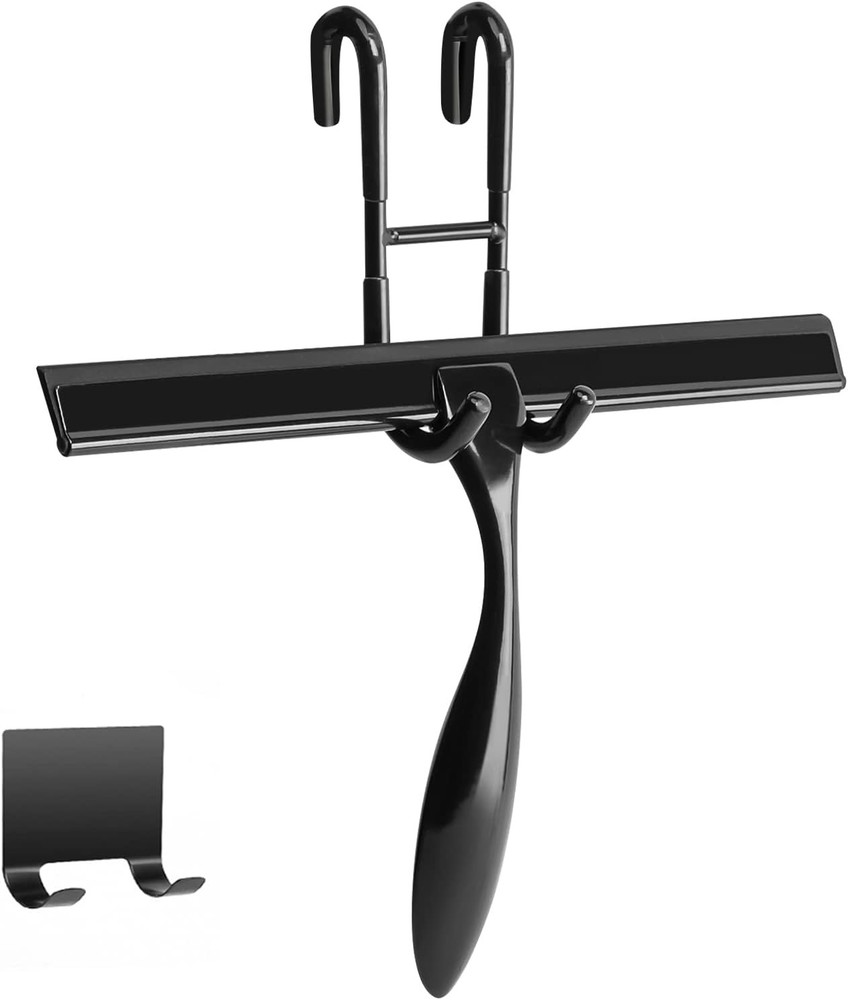 10-Inch Shower Squeee Set, Includes Shower Door Hook and