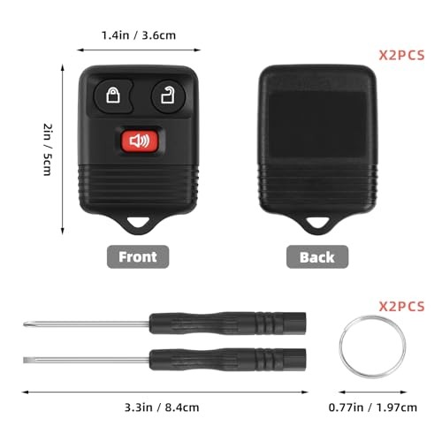Replacement Key Fob Shell Case, Smart Keyless FitRemote Control housin 2 PCS