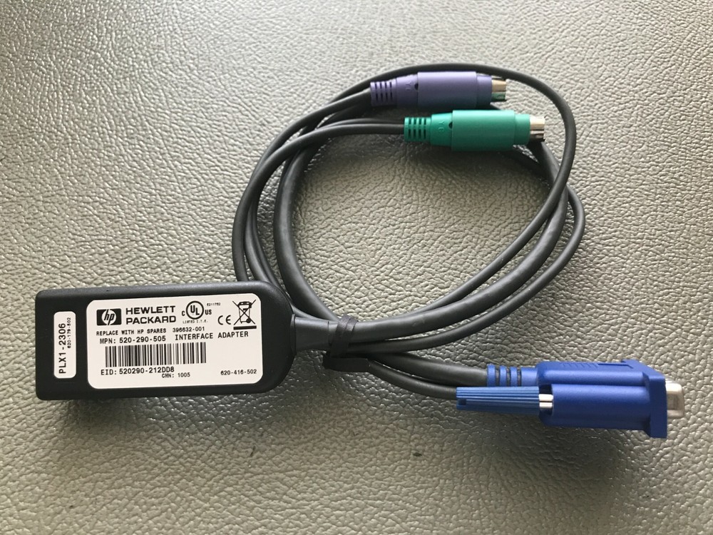 HP 520-290-505 KVM Switch PS2 Interface Console Adapter