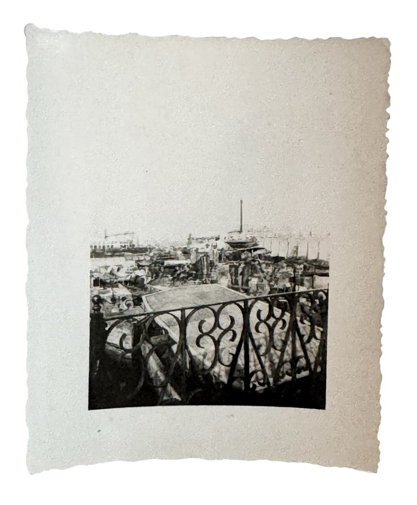 WW2 Era Photo Looking Down At Destroyed Building Below