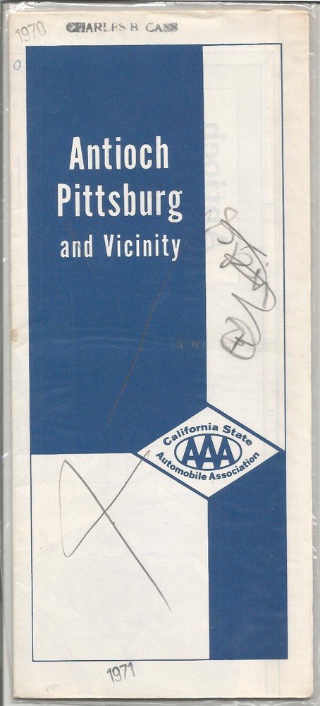 Antioch Pittsburg and Vicinity AAA Map 1970