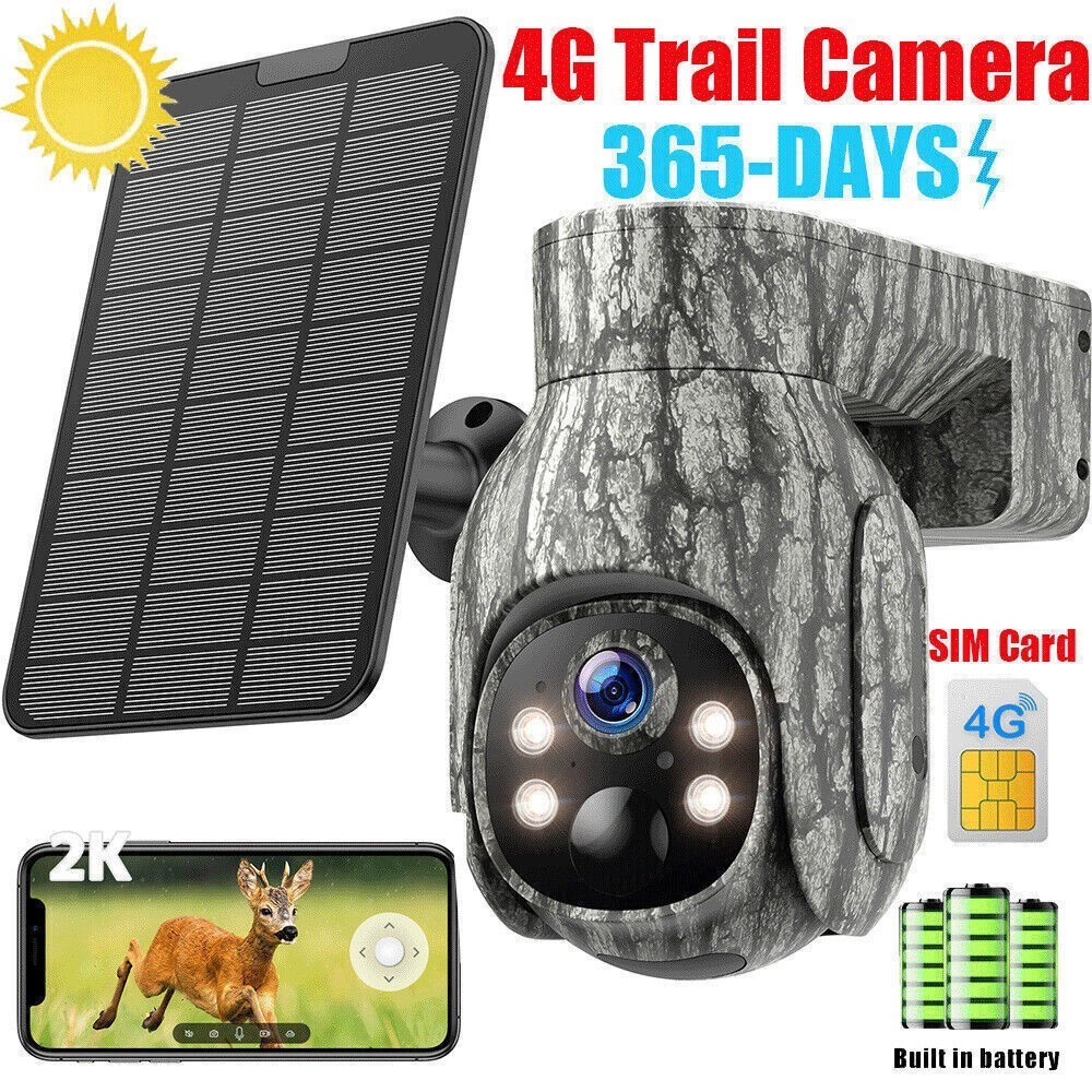 Campark 2K 4G LTE Cellular Solar PTZ Trail Camera  Security Camera SIM Card US