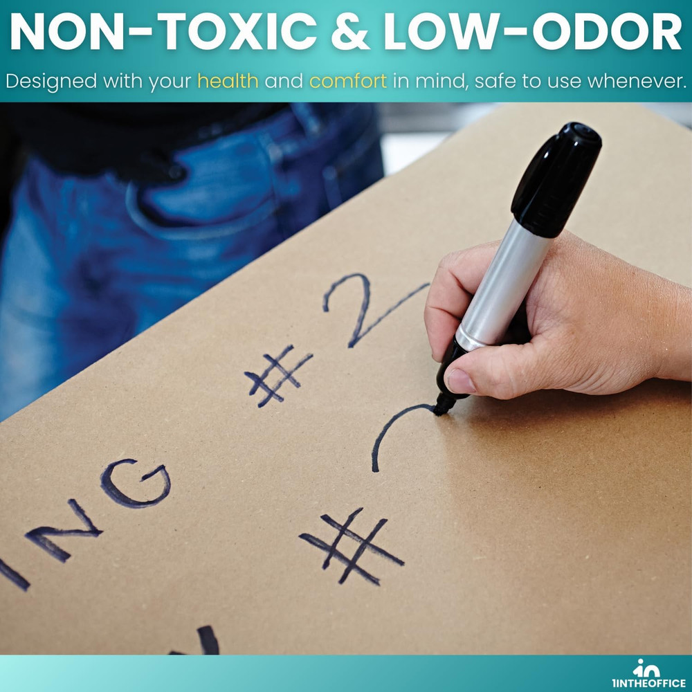 Jumbo Permanent Marker, Broad Chisel Tip Markers, Thick Permanent Marker, Black,