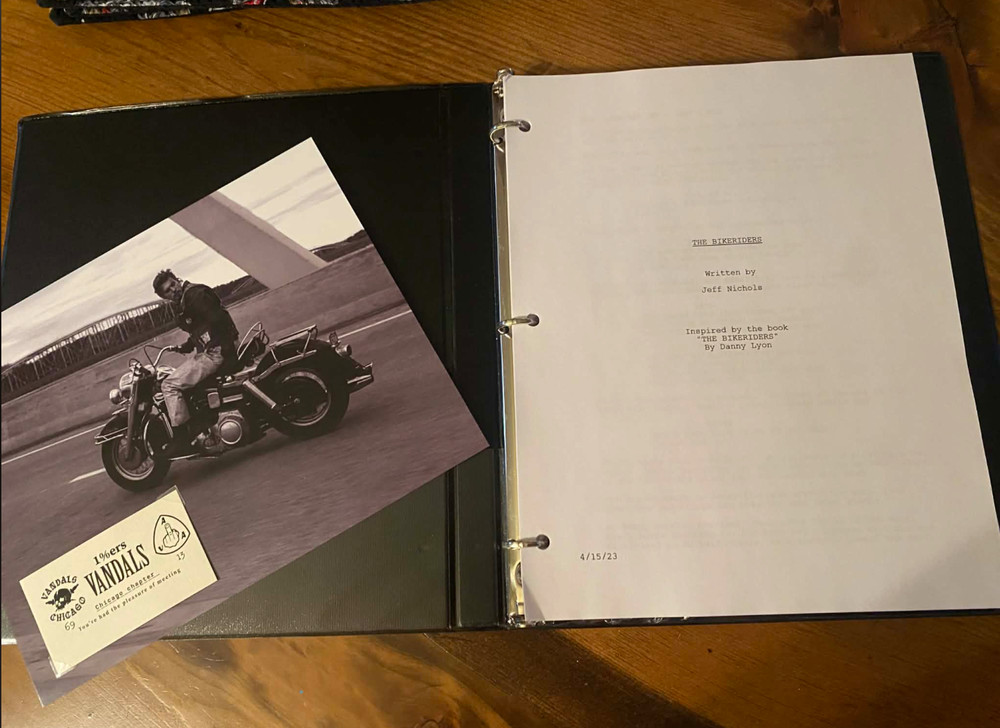 The Bikeriders unsigned movie scripts prop