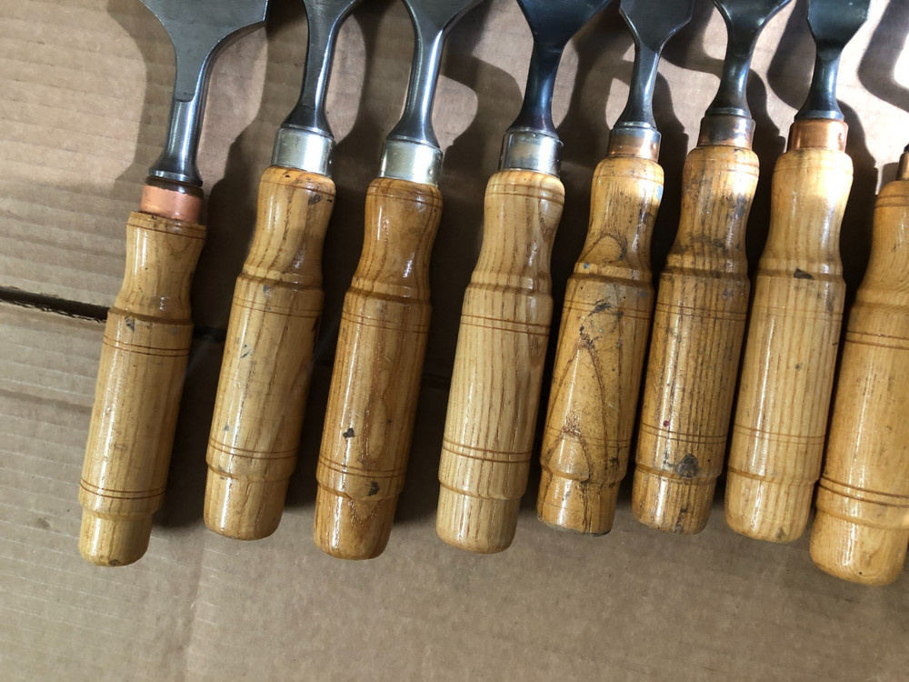 Graduated Cranked Neck Set of 10 Buck Bros Gouges Tang Chisels