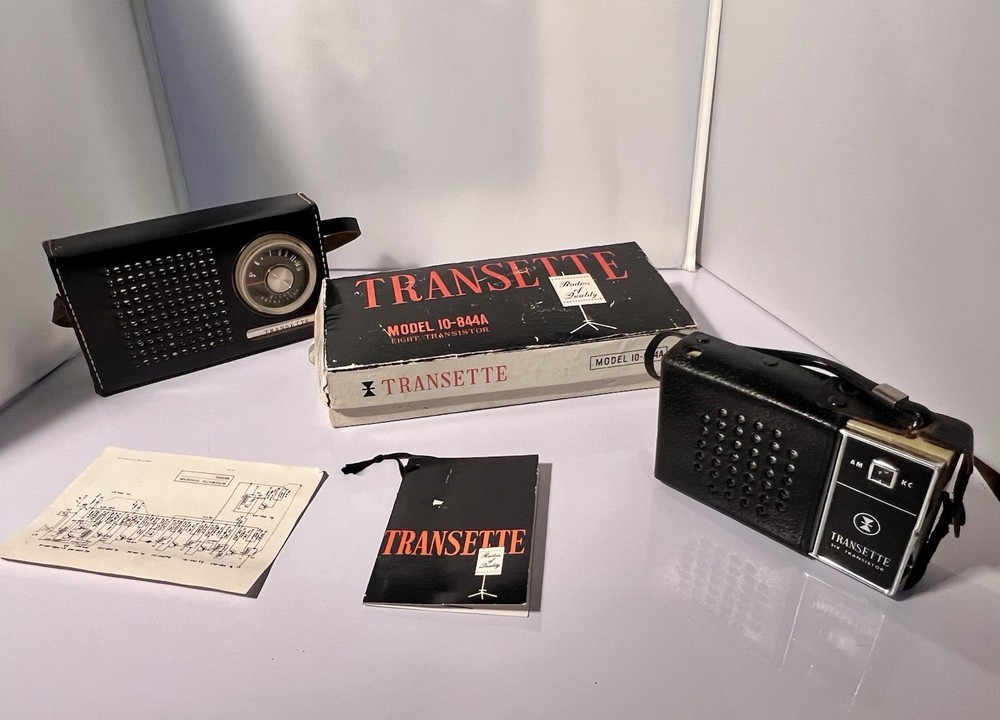 2 Vintage Transette Transistor Radios