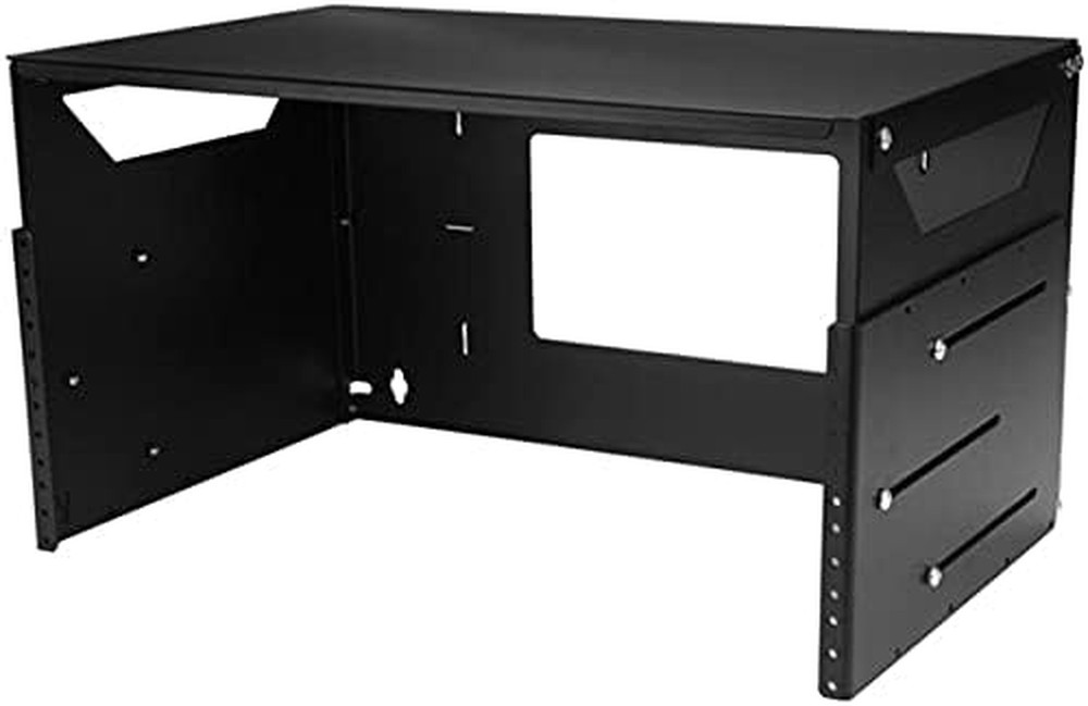 4U Wall Mount Network Rack with Shelf - Adjustable Depth, TAA Compliant