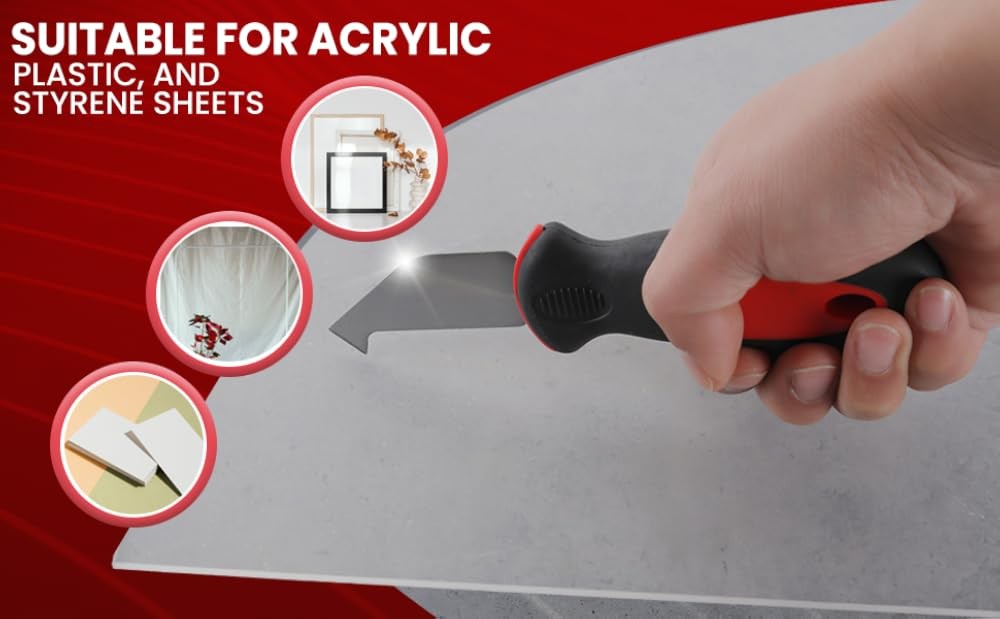 Plexiglass Scoring Tool - Extra- Steel Blade for Clean Snap Lines -