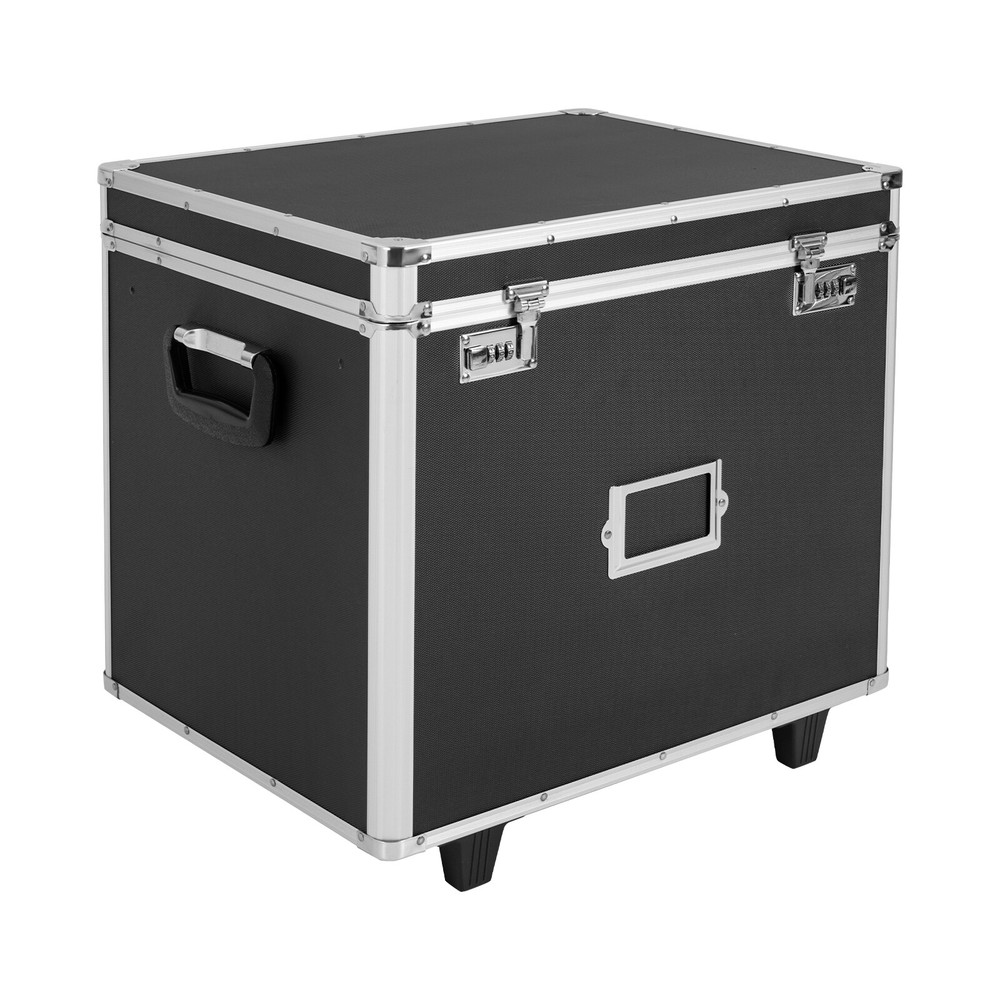 Aluminum Alloy Document Box File Organizer Rolling Locking Filing Storage Box