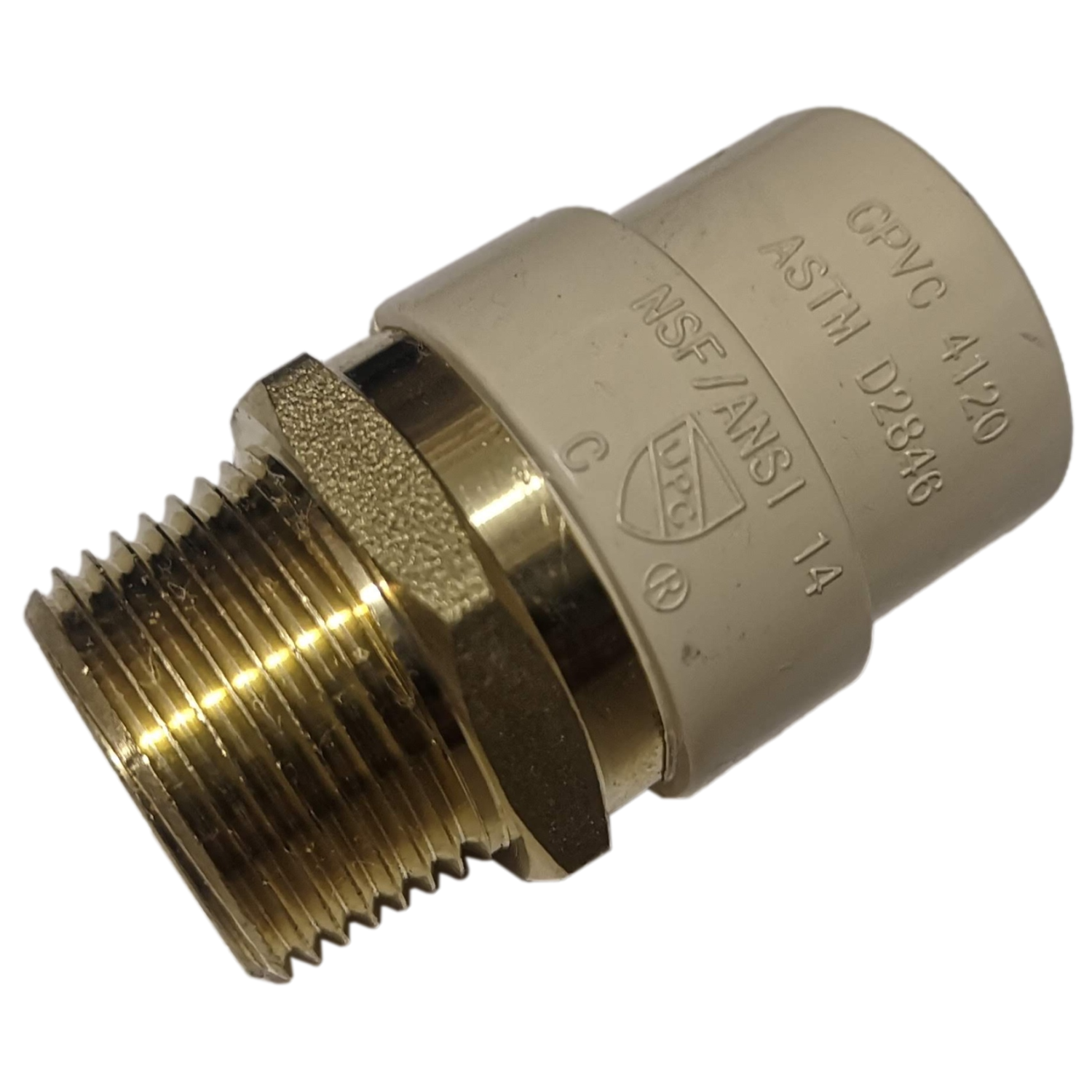 10 Pcs. 3/4" Male NPT x 3/4 CPVC Adapter, Lead Free Brass, 3/4 CPVC Male Adapter