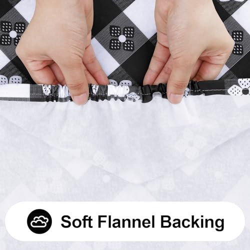 Rectangle Vinyl Table Cloth, Waterproof 72" x 30" (Rectangular) Black & White