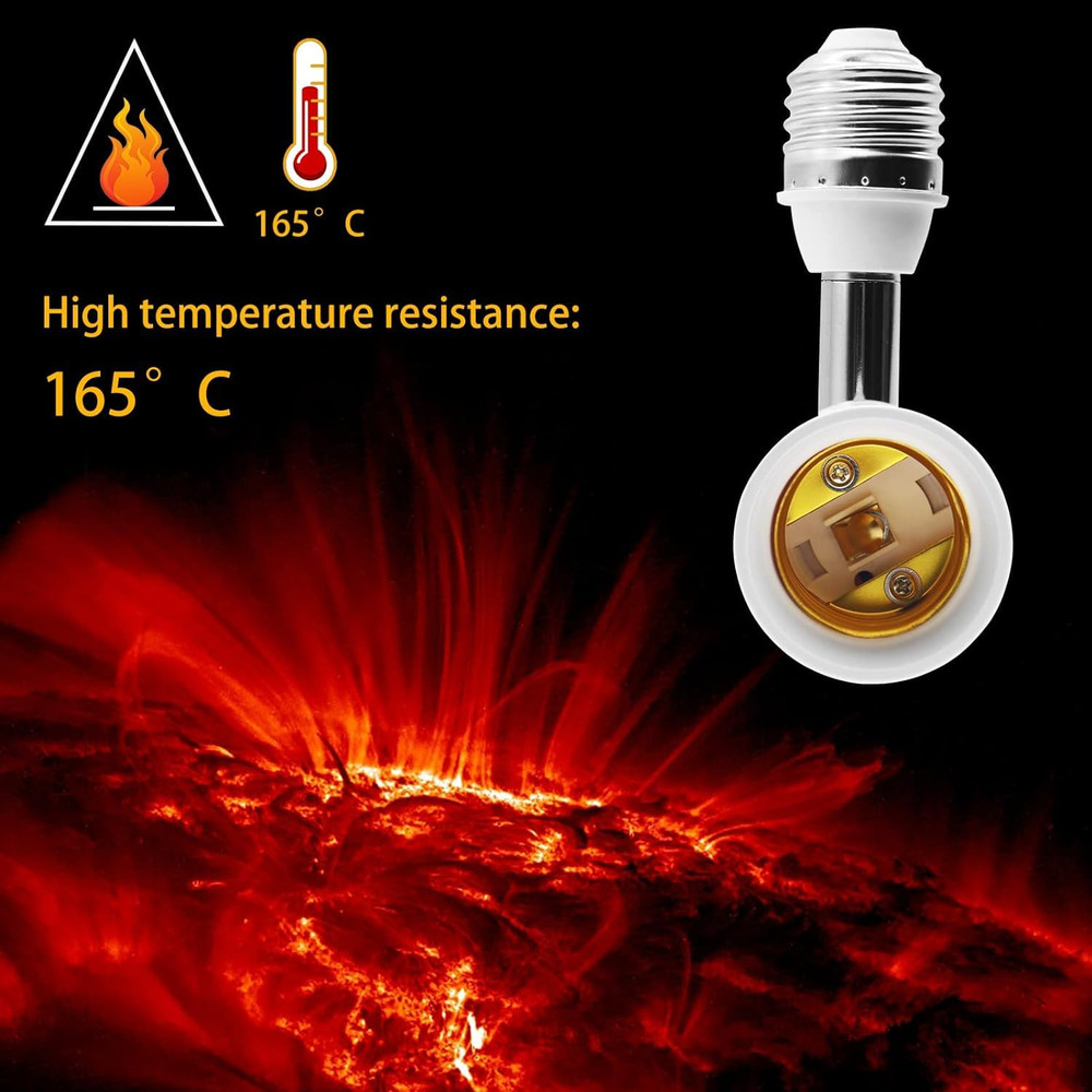 E26/E27 Light Socket Extender, 4.5 Inch Extension,Adjustable Vertical 90°Horizon