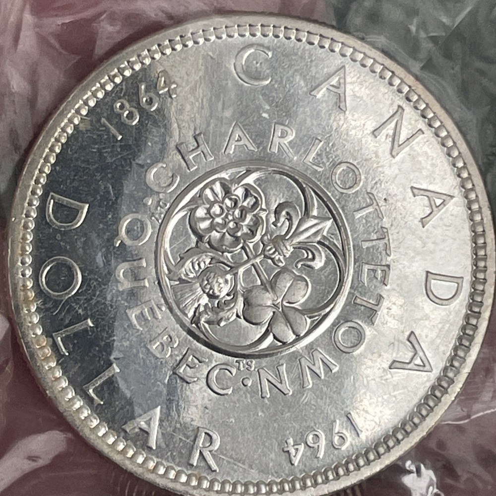 ERROR 1964 Missing Dot Canada Silver $1 Unc-Coin-ORIG Sealed