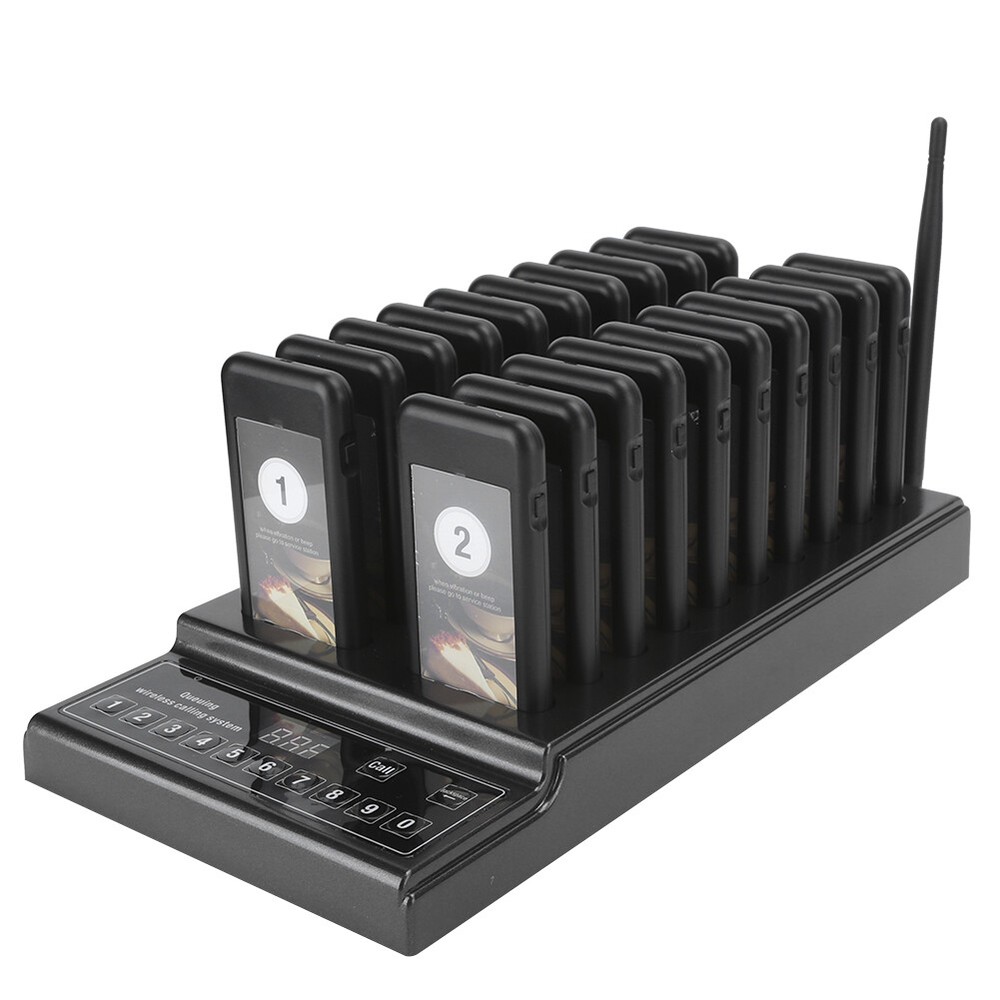 Wireless Restaurant Coaster Pager Guest Paging Queuing Calling System 20 Pagers