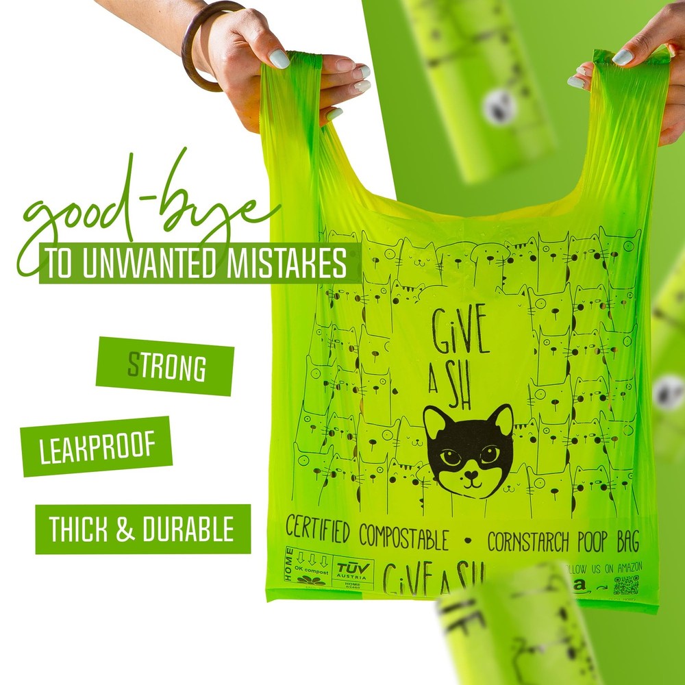 Compostable Cat Litter Bags Cornstarch Extra Large Disposable 30 Pack